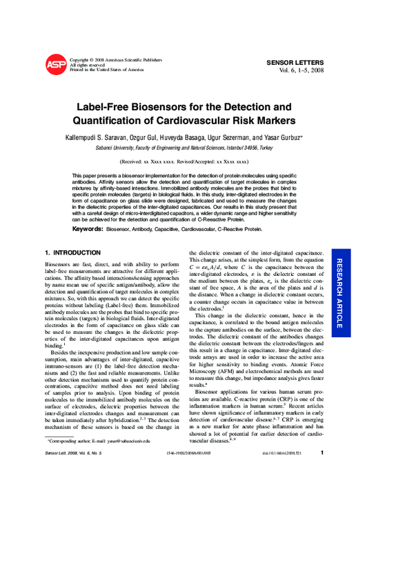 (PDF) Label-Free Biosensors for the Detection and Quantification of ...
