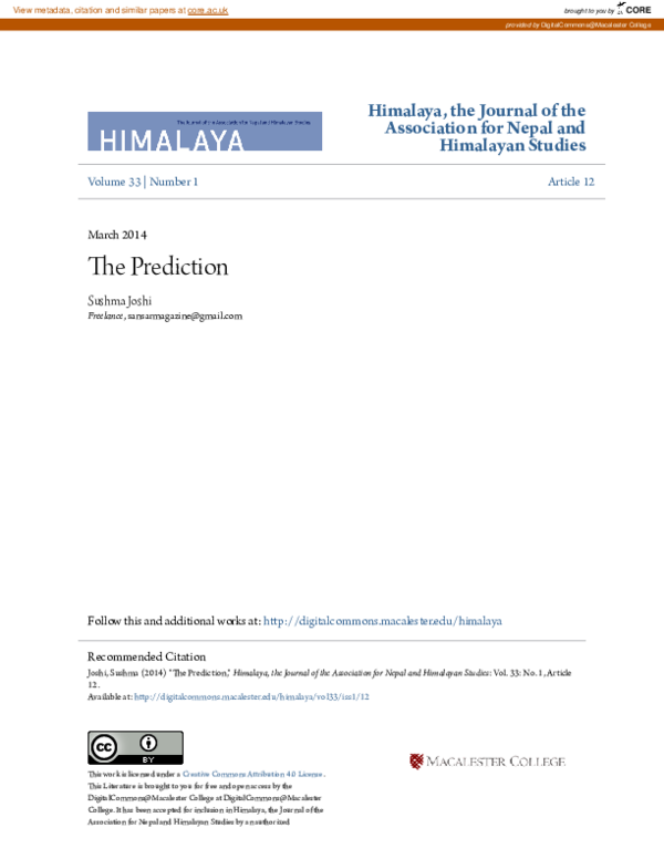(PDF) The Prediction