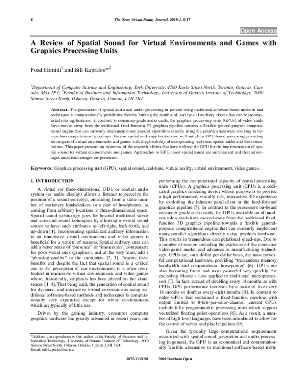 (PDF) A Review of Spatial Sound for Virtual Environments and Games with ...