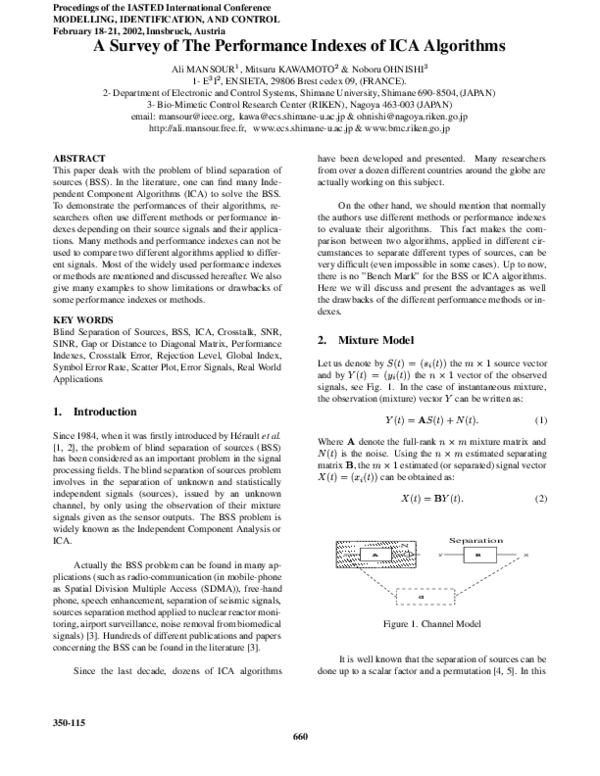 (PDF) Comparative Performance of ICA Algorithms