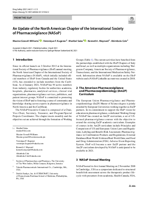 (PDF) An Update of the North American Chapter of the International ...