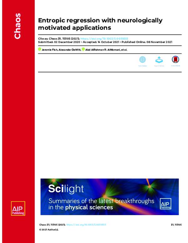 (PDF) Entropic Regression for Neurological Applications