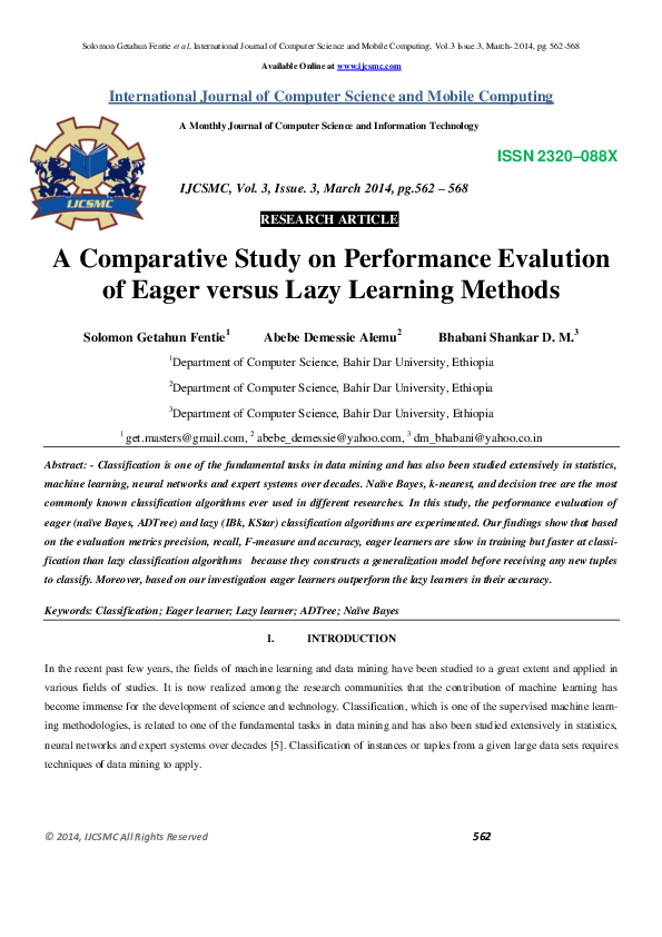 (PDF) A Comparative Study on Performance Evalution of Eager versus Lazy ...