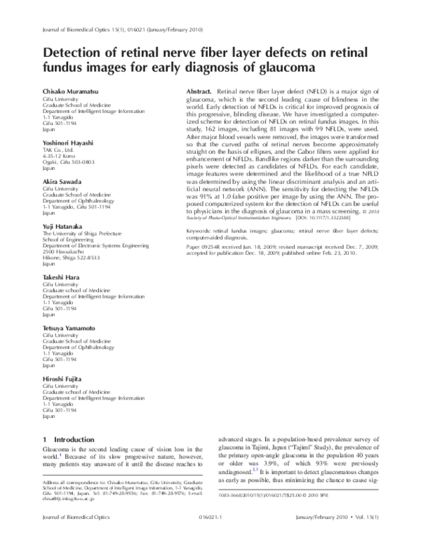 (PDF) Detection of retinal nerve fiber layer defects on retinal fundus ...