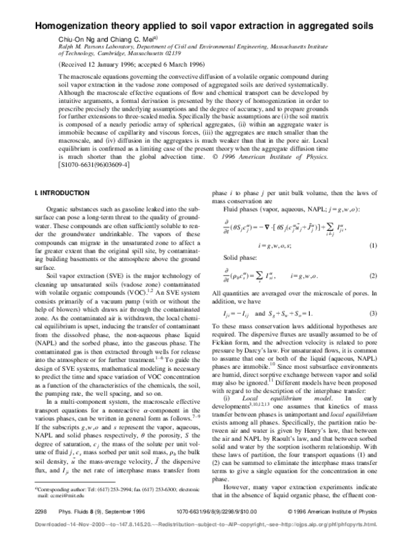 (PDF) Homogenization theory applied to soil vapor extraction in ...