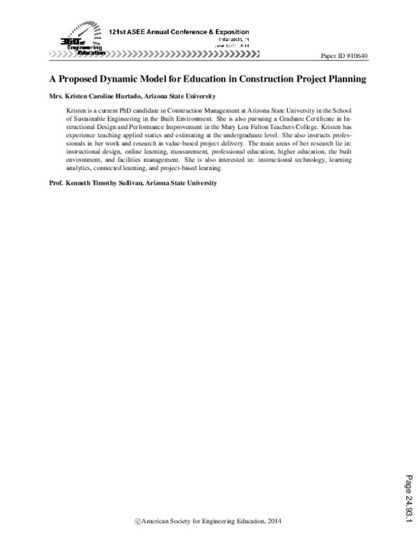 (PDF) A Proposed Dynamic Model for Education in Construction Project ...