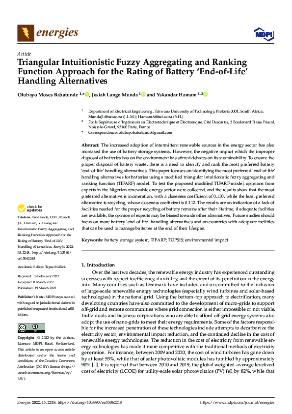(PDF) Triangular Intuitionistic Fuzzy Aggregating and Ranking Function ...
