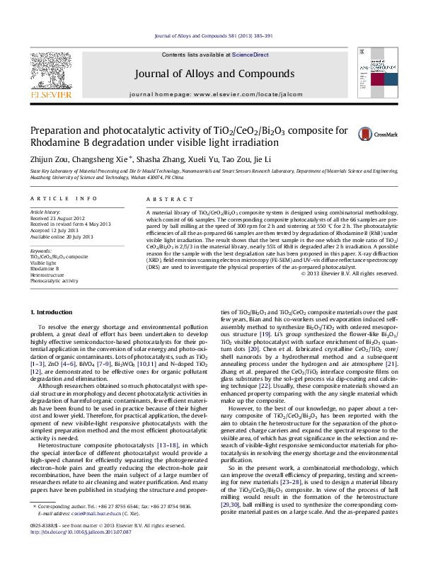 (PDF) Preparation and photocatalytic activity of TiO 2 nanocomposites ...