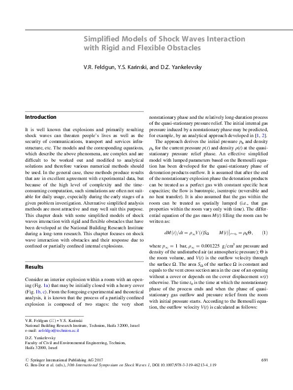 (PDF) Simplified Models of Shock Waves Interaction with Rigid and ...