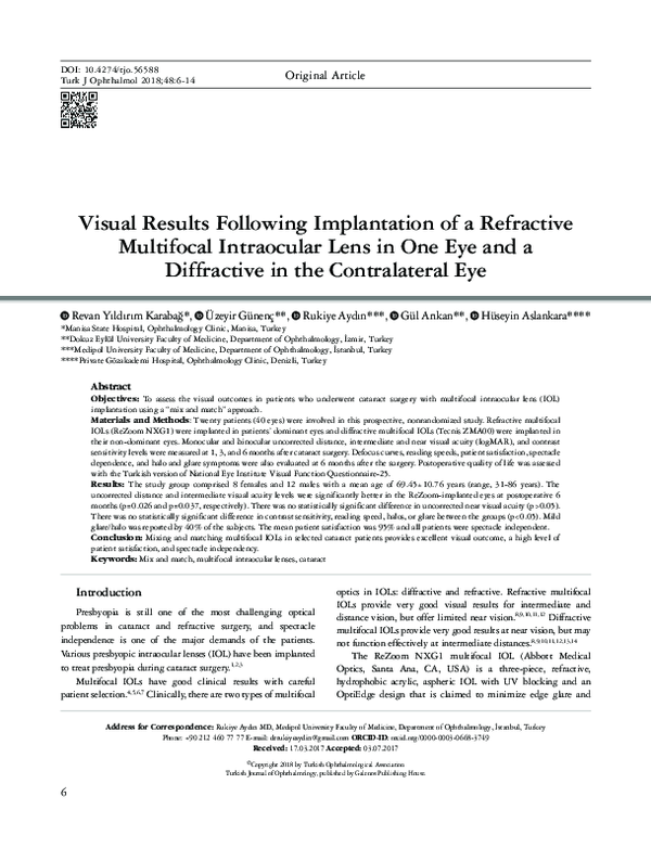(PDF) Visual Results Following Implantation of a Refractive Multifocal ...