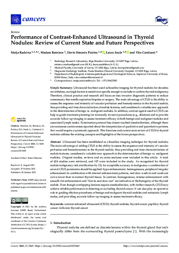 (PDF) Performance of Contrast-Enhanced Ultrasound in Thyroid Nodules ...