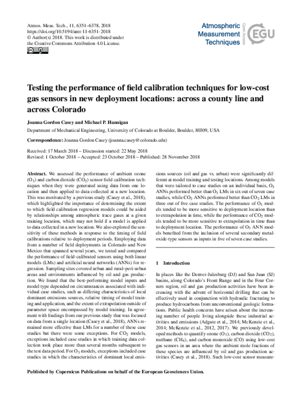 (PDF) Testing the performance of field calibration techniques for low ...