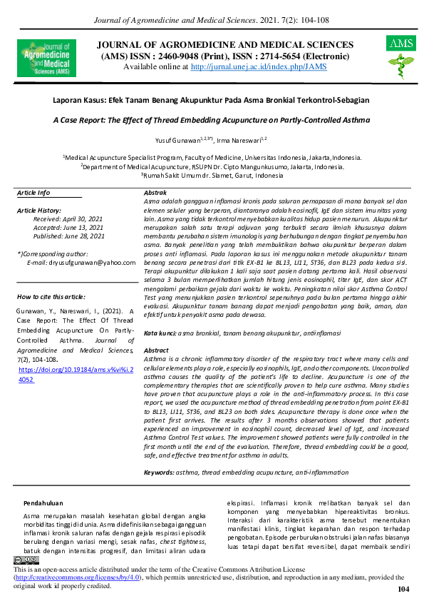 (PDF) A Case Report: The Effect of Thread Embedding Acupuncture on ...