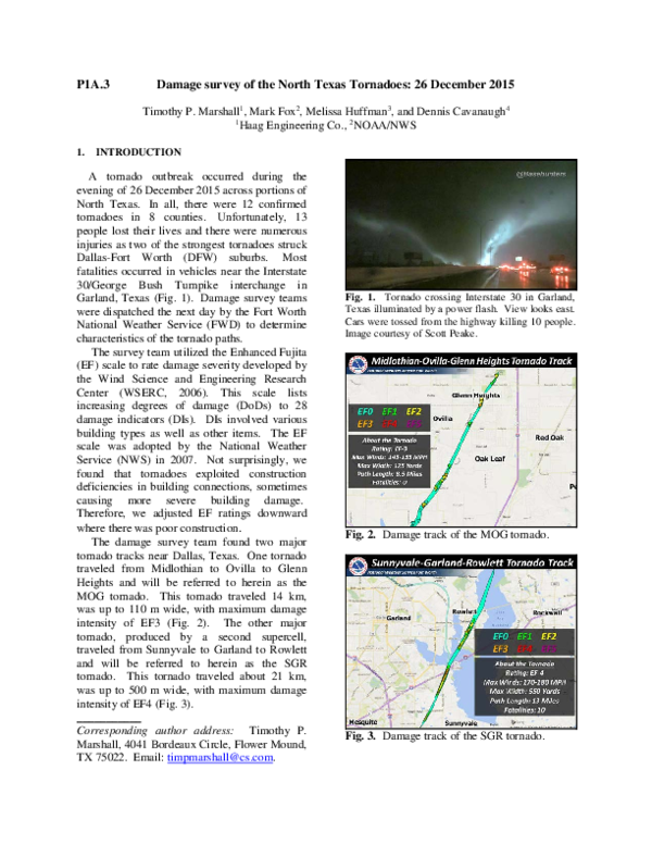 (PDF) Damage Survey of the North Texas Tornadoes: 26 December 2015