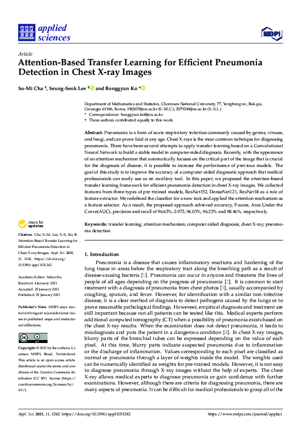 (PDF) Attention-Based Transfer Learning for Efficient Pneumonia ...