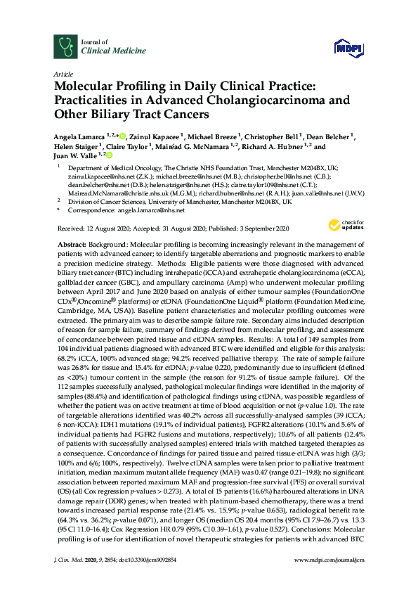 (PDF) Molecular Profiling in Daily Clinical Practice: Practicalities in ...