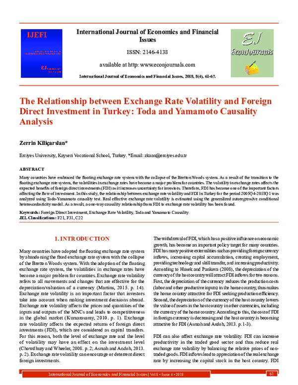 (PDF) The Relationship between Exchange Rate Volatility and Foreign ...