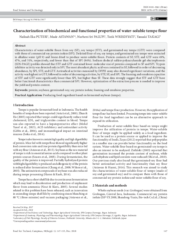 (PDF) Characterization of biochemical and functional properties of ...