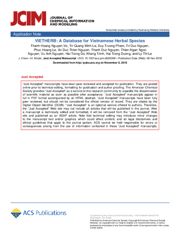 VIETHERB: A Database for Vietnamese Herbal Species