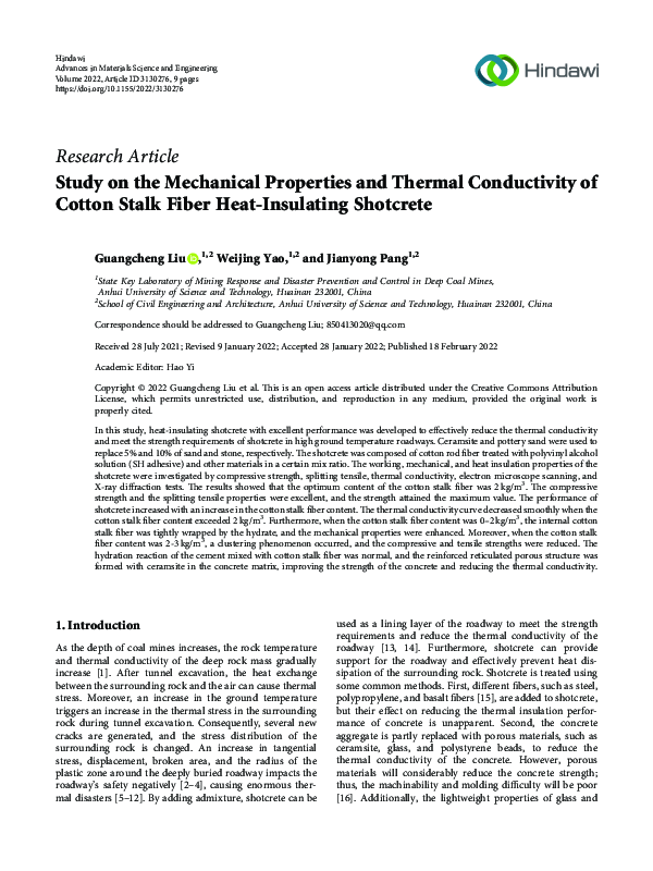 (PDF) Study on the Mechanical Properties and Thermal Conductivity of ...