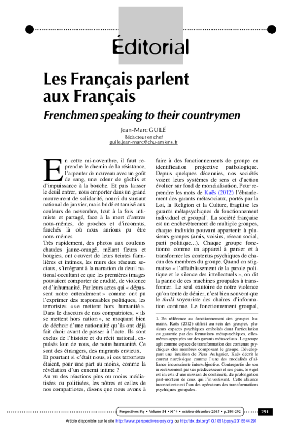 (PDF) Les Français parlent aux Français
