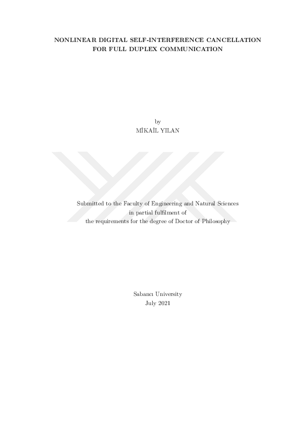 (PDF) Nonlinear Digital Self-interference Cancellation for Full Duplex ...