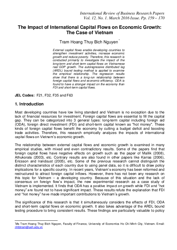 (PDF) The Impact of International Capital Flows on Economic Growth: The ...