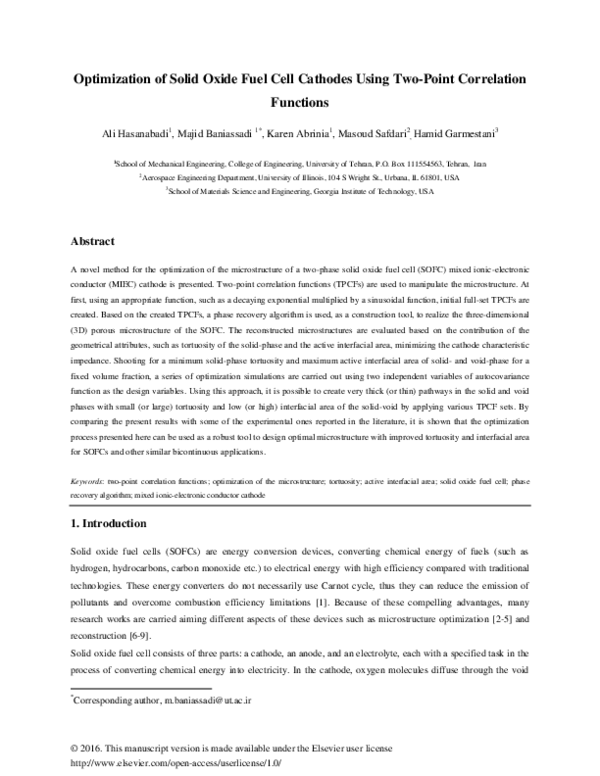 (PDF) Optimization of solid oxide fuel cell cathodes using two-point ...