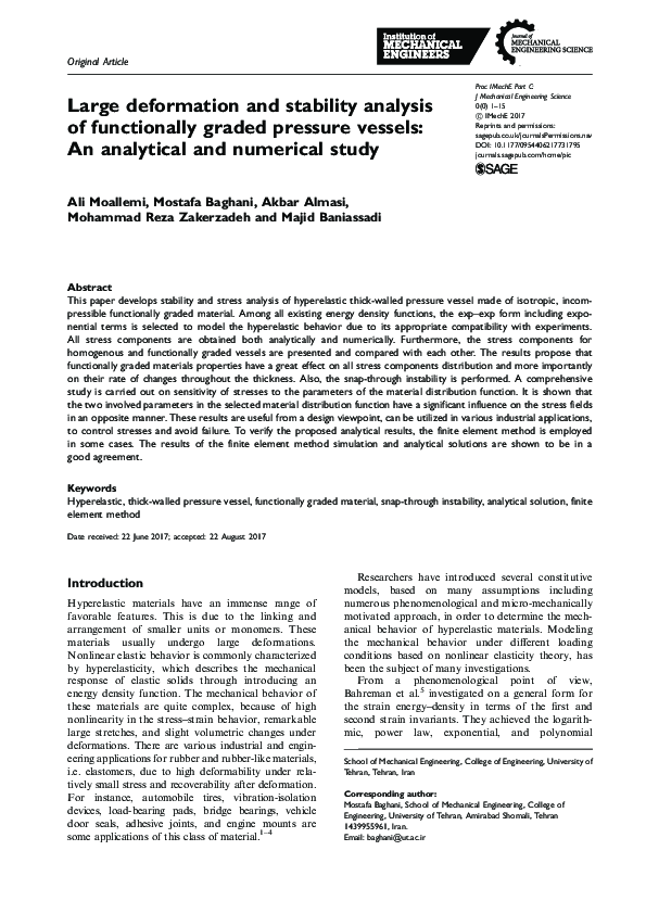 (PDF) Large deformation and stability analysis of functionally graded ...
