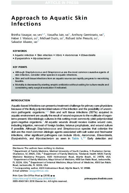 (PDF) Approach to Aquatic Skin Infections