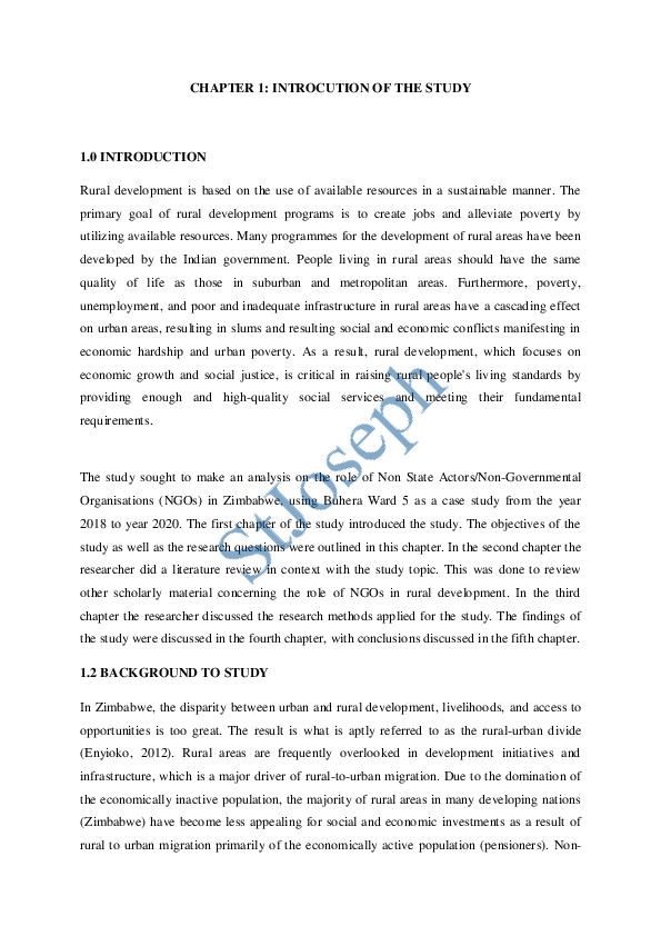 (PDF) ROLE OF NGOs IN RURAL DEVELOPMENT CHAPTER 1 O 3