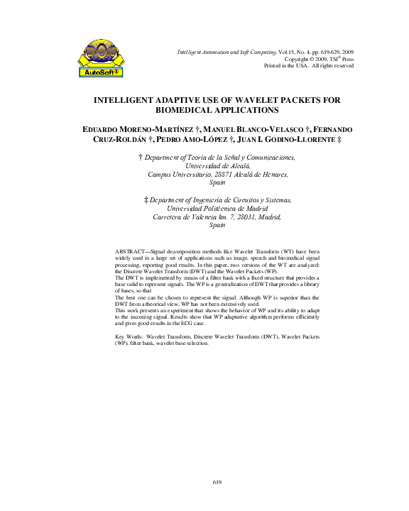 (PDF) Intelligent Adaptive use of Wavelet Packets for Biomedical ...
