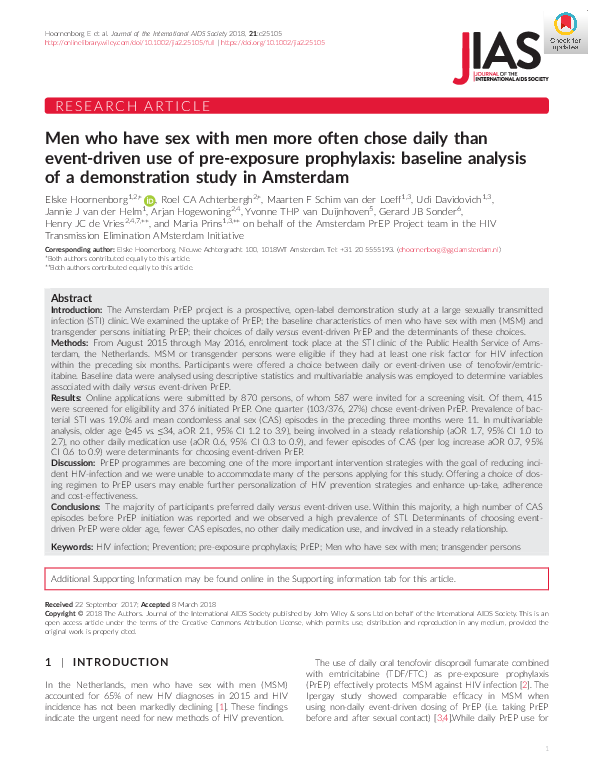 (PDF) Men who have sex with men more often chose daily than event ...