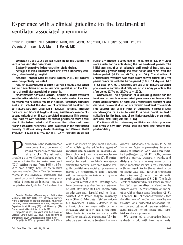 (PDF) Experience with a clinical guideline for the treatment of ...