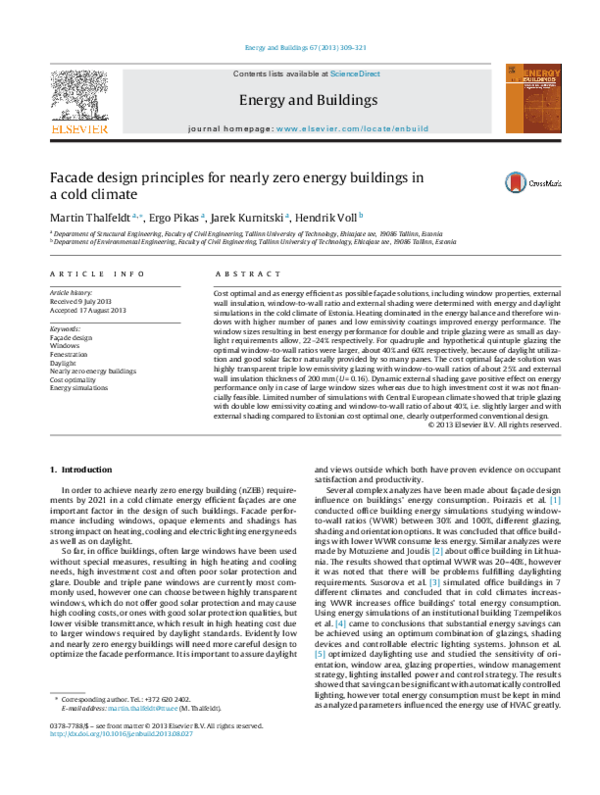 (PDF) Facade design principles for nearly zero energy buildings in a ...