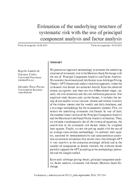 (PDF) Estimation of the underlying structure of systematic risk with ...