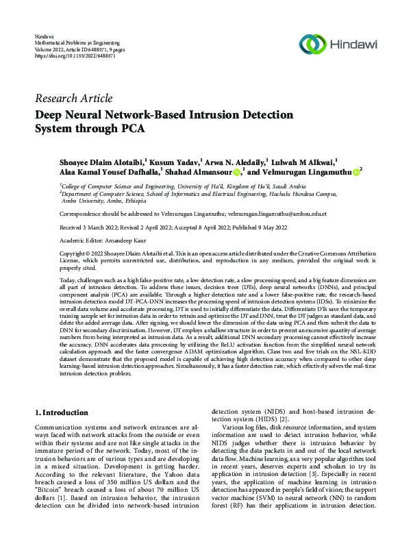 (PDF) Deep Neural Network-Based Intrusion Detection System through PCA