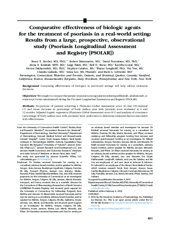 (PDF) Comparative effectiveness of biologic agents for the treatment of ...