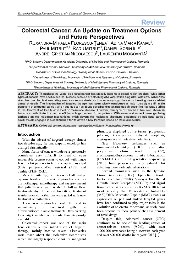 (PDF) Colorectal Cancer: An Update on Treatment Options and Future ...