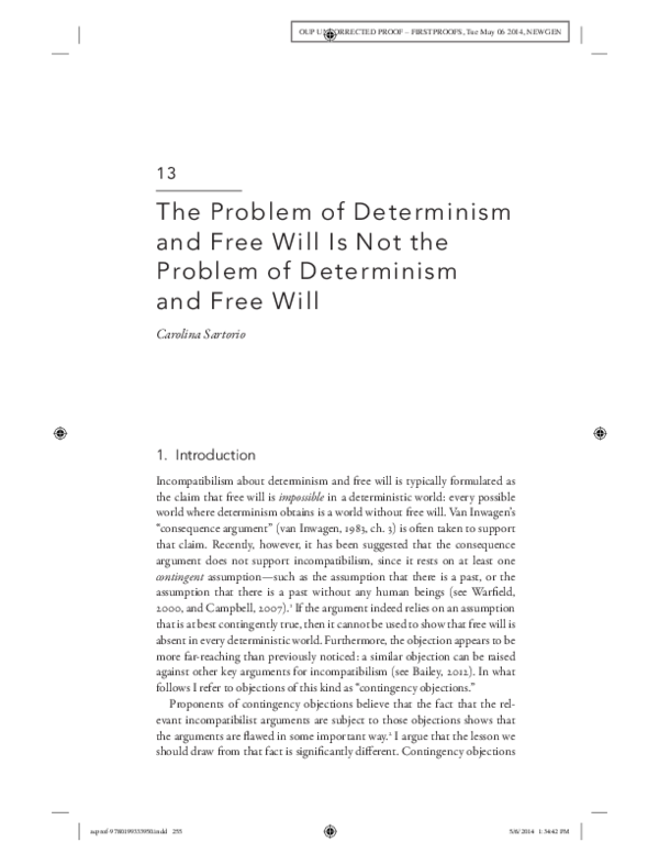 (PDF) The Problem of Determinism and Free Will Is Not the Problem of ...