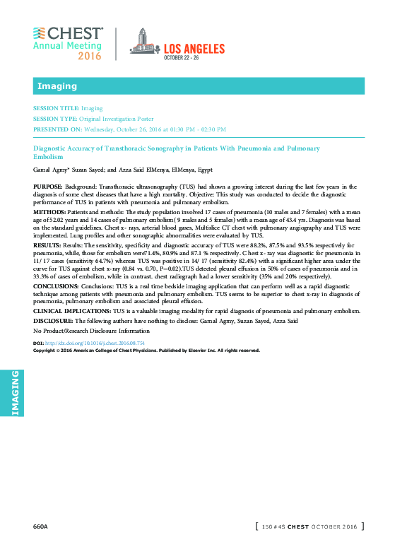 (PDF) Diagnostic Accuracy of Transthoracic Sonography in Patients With ...
