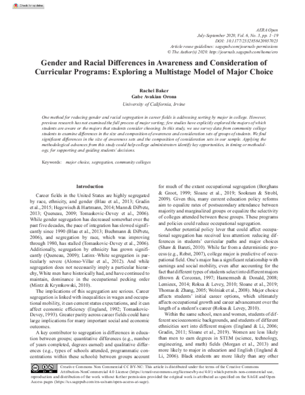 (PDF) Gender and Racial Differences in Awareness and Consideration of ...