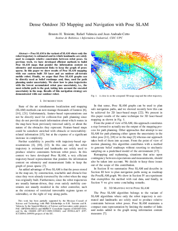 (PDF) Dense outdoor 3D mapping and navigation with Pose SLAM