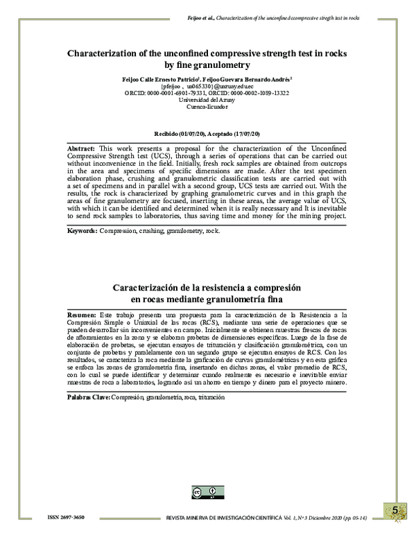 (PDF) Characterization of the unconfined compressive strength test in ...