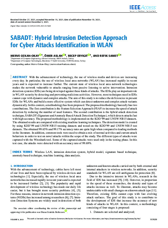 (PDF) SABADT: Hybrid Intrusion Detection Approach for Cyber Attacks ...