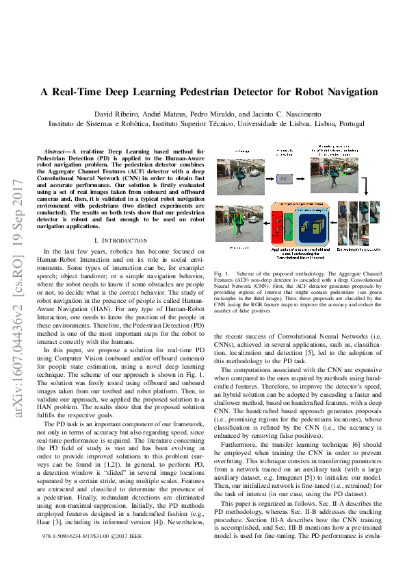 (PDF) A real-time Deep Learning pedestrian detector for robot navigation