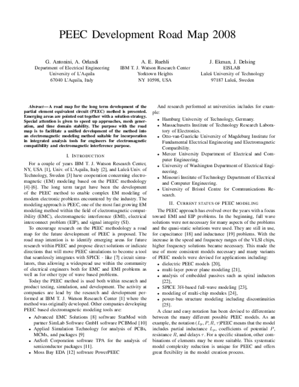 (PDF) PEEC Development Road Map 2007