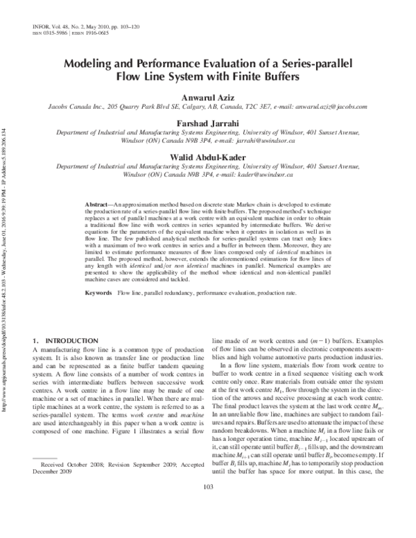 (PDF) Modeling and Performance Evaluation of a Series-parallel Flow ...