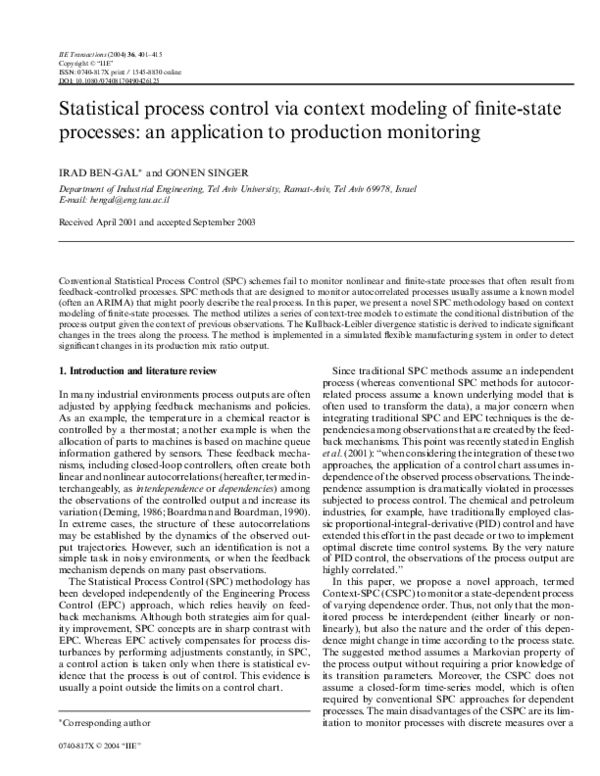 (PDF) Statistical process control via context modeling of finite-state ...