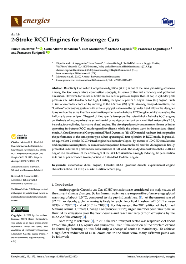(PDF) 2-Stroke RCCI Engines for Passenger Cars